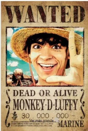 POSTER ONE PIECE NETFLIX WANTED LUFFY 61 X 91 CM POSTER ONE PIECE NETFLIX WANTED LUFFY 61 X 91 CM