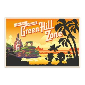 POSTER SONIC THE HEDGEHOG COME PLAY AT BEAUTIFUL GREEN HILL ZONE 61 X 91 CM