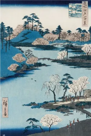 POSTER CHERRY BLOSSOM NEAR THE HACHIMAN SHRINE 61 X 91,5 CM