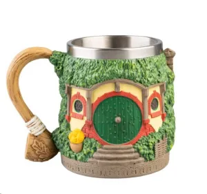 EL SEÑOR DE LOS ANILLOS JARRA CON VASO DE ACERO HOBBITON