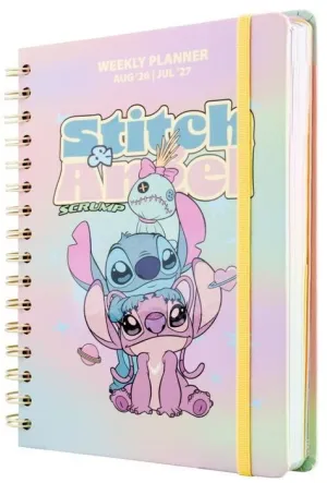 STITCH Y ANGEL AGENDA ESCOLAR 2026/2027 SEMANA VISTA A5 12 MESES DISNEY