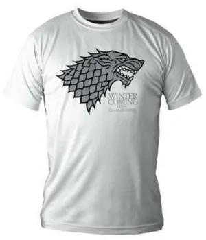 JUEGO DE TRONOS CAMISETA CHICO BLANCA WINTER IS COMING STARK T-M           