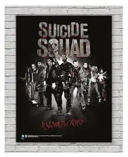 POSTER VIDRIO ESCUADRON SUICIDA IN SQUAD WE TRUST 30X40 CM                 