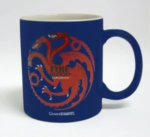 JUEGO DE TRONOS TAZA AZUL BLANCA CERAMICA TARGARYEN                        