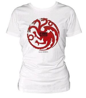 JUEGO DE TRONOS TARGARYEN CAMISETA BLANCA CHICA T-S                        