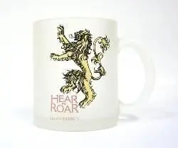 JUEGO DE TRONOS TAZA VIDRIO TRANSLUCIDA LANNISTER                          