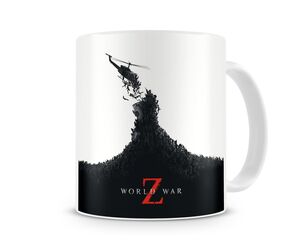 WORLD WAR Z HELICOPTERO Y ZOMBIES TAZA CERAMICA                            
