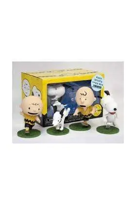 PACK MERCHAN CHARLIE Y SNOOPY 4 FIGURAS 10 CM AYER Y HOY PEANUTS           