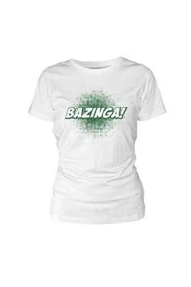 SALDO - (NEX) BAZINGA CAMISETA BLANCA CHICA T-L THE BIG BANG THEORY                
