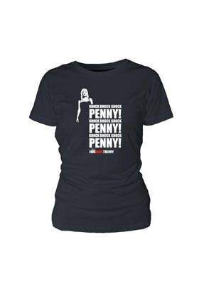 (NEX) KNOCK KNOCK PENNY CAMISETA NEGRA CHICA T-L THE BIG BANG THEORY       