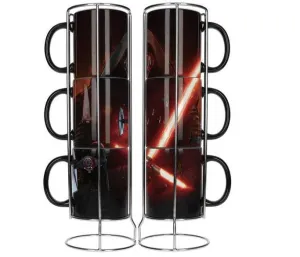 STAR WARS EPISODIO VII SET 3 TAZAS APILABLES KYLO LIGHTSABER               