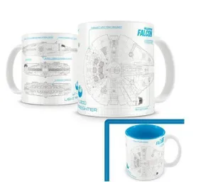 STAR WARS EPISODIO VII TAZA BLANCA / AZUL CERAMICA HALCON MILENARIO        