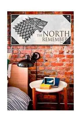 JUEGO DE TRONOS POSTER DE VIDRIO 60 X 30 CM THE NORTH REMEMBERS            
