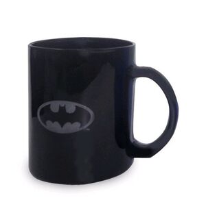 BATMAN LOGO TAZA CRISTAL NEGRA TRANSPARENTE DC                             