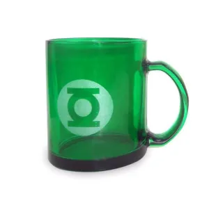 GREEN LANTERN LOGO TAZA CRISTAL VERDE TRANSPARENTE DC                      