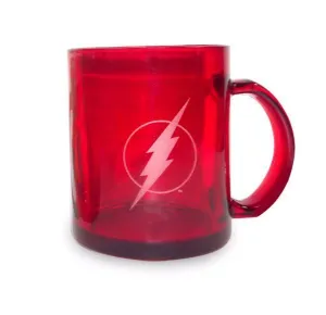 FLASH LOGO TAZA CRISTAL ROJA TRANSPARENTE DC                               