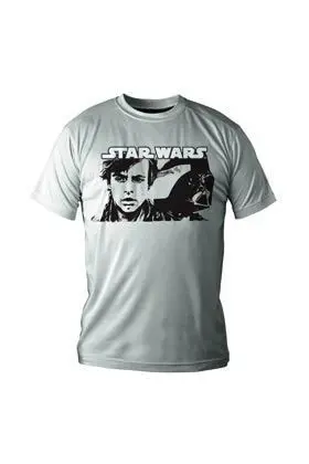 STAR WARS DARTH VADER Y LUKE CAMISETA BLANCA CHICO T-S                     