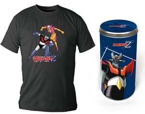 MAZINGER Z Y AFRODITA CAMISETA NEGRA CHICO T-L MAZINGER Z EDICION DELUXE   