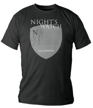 JUEGO DE TRONOS CAMISETA NEGRA CHICO GUARDIA DE LA NOCHE ESCUDO JURAMENTO S