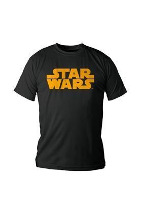 STAR WARS CAMISETA NEGRA NIÑO LOGO NARANJA T-6                             