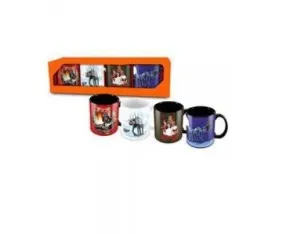 STAR WARS SET 4 MINI TAZAS CAFE NAVIDAD CERAMICA                           