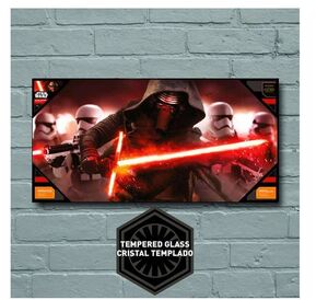 STAR WARS EPISODIO VII POSTER DE VIDRIO 30X60 CM KYLO Y STORMTROOPERS      