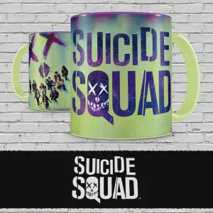 ESCUADRON SUICIDA TAZA PERSONAJES Y LOGO SUICIDE SQUAD                     