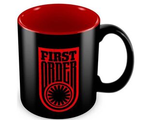 STAR WARS EPISODIO VII TAZA NEGRA-ROJA CERAMICA FIRST ORDER SIMBOLO Y LOGO 