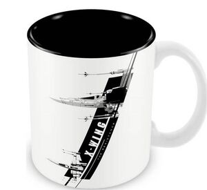STAR WARS EPISODIO VII TAZA BLANCA-NEGRA CERAMICA X-WING RESISTENCIA       