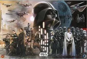 POSTER STAR WARS ROGUE ONE REBELS VS EMPIRE 61 X 91 CM                     