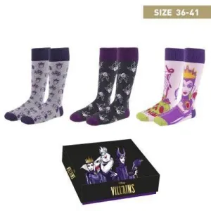 DISNEY VILLANOS PACK 3 MODELOS CALCETINES T-36/41
