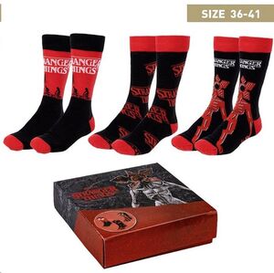 STRANGER THINGS PACK CALCETINES 3 MODELOS DIFERENTES TALLA 36-41