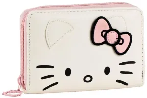 HELLO KITTY CARTERA POLIPIEL BLANCA CARITA CON LAZO