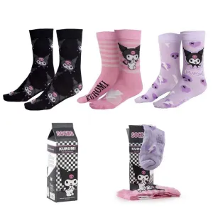 HELLO KITTY PACK CALCETINES 3 PIEZAS KUROMI