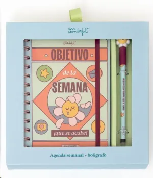 SET AGENDA WONDER PEQUEÑA 2026 SEMANAL + BOLIGRAFO OBJETIVO
