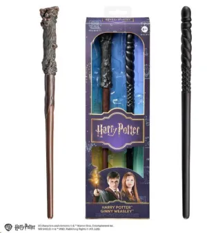 HARRY POTTER PAQUETE DOBLE DE VARITAS DE JUEGO DE ROL HARRY POTTER & GINNY WEASLEY 30 CM