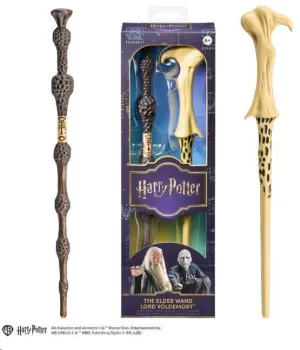 HARRY POTTER PAQUETE DOBLE DE VARITAS DE JUEGO DE ROL DE SAUCO & LORD VOLDEMORT 30 CM