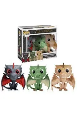 JUEGO DE TRONOS POP VINYL PACK 3 FIG DROGON, RHAEGAL & VISERION 9 CM       