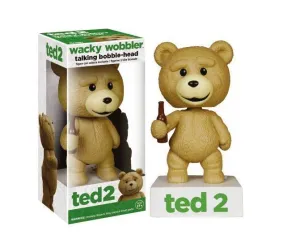 SALDO- TED 2 CABEZON CON SONIDO 15 CM TALKING TED R RATED WACKY WOBBLER           