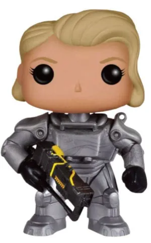 FALLOUT FIGURA 10 CM GUERRERO FEMENINO EN ARMADURA DE PODER VINYL POP      