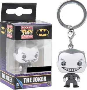 THE JOKER B&W LLAVERO 4 CM DC COMICS POCKET POP!                           