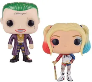 ESCUADRON SUICIDA FIGURA 10 CM METALLIC JOKER Y HARLEY QUINN POP HEROES    