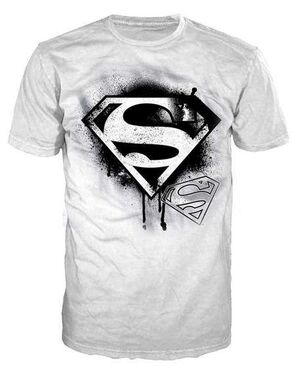 SUPERMAN CAMISETA BLANCA BLACK LOGO S                                      