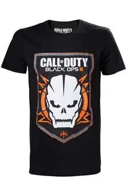 CALL OF DUTY BLACK OPS III CAMISETA GAME LOGO & SKULL T-L                  