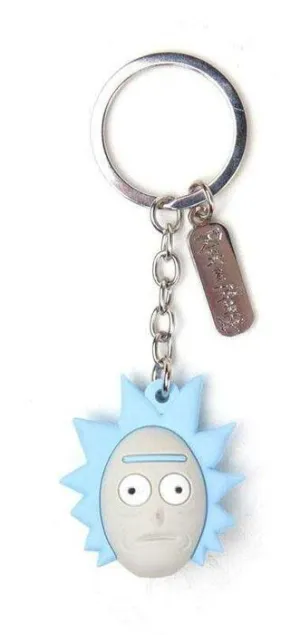 RICK Y MORTY LLAVERO CAUCHO 3D RICKS FACE 7 CM