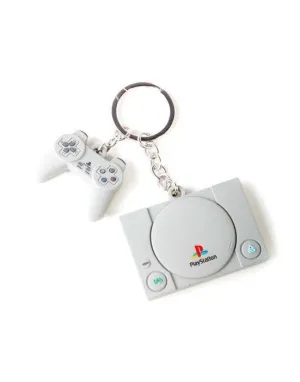 SONY PLASTATION LLAVERO CAUCHO CONSOLE & CONTROLLER 3D                     