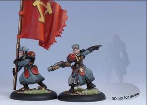 WARMACHINE: KHADOR OFICIAL Y PORTAESTANDARTE DE LA GUARDIA INVERNAL        