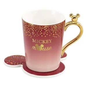 MICKEY MOUSE TAZA CON POSAVASOS MICKEY BERRY GLITTER                       