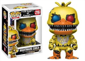 FIVE NIGHTS AT FREDDY'S FIGURA 9 CM NIGHTMARE CHICA VINYL POP              