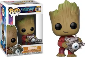GUARDIANES DE LA GALAXIA FIG 9CM POP GROOT CON CYBER OJO                   